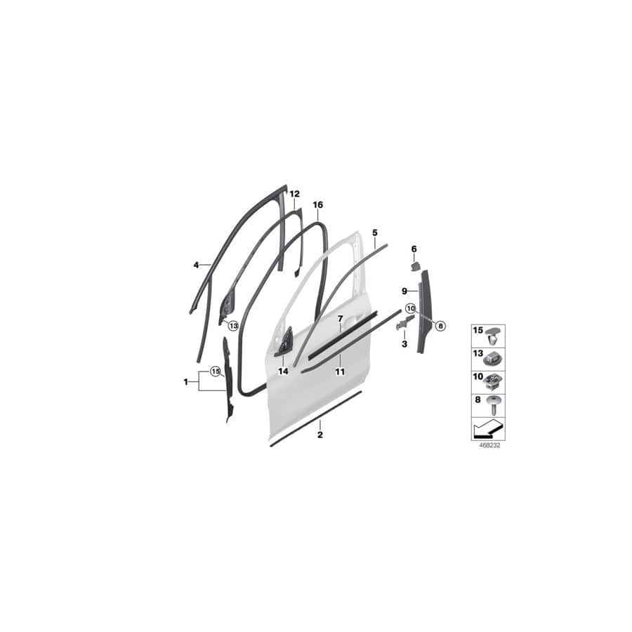 Genuine BMW 51337419507 F48 Foam Pad, Door, Front Left (Inc. X1 25dX, X1 16d & X1 28iX)