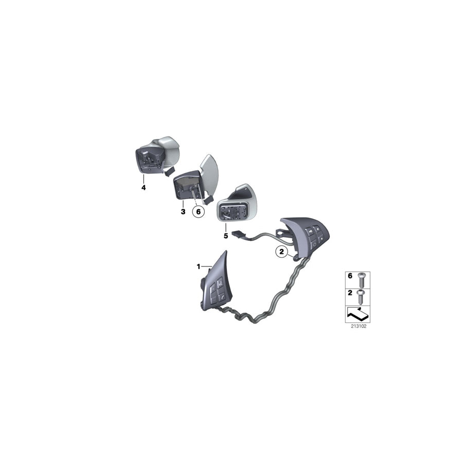 Genuine BMW 61319249145 E71 E72 Switch, Multifunct. Steering Wheel (Inc. X6 50iX, Hybrid X6 & X6 35iX)