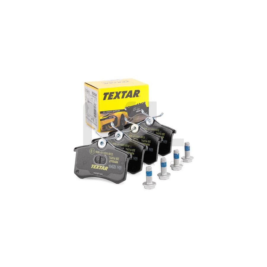 TEXTAR 2355406 Brake pad set not prepared for wear indicator, with brake caliper screws