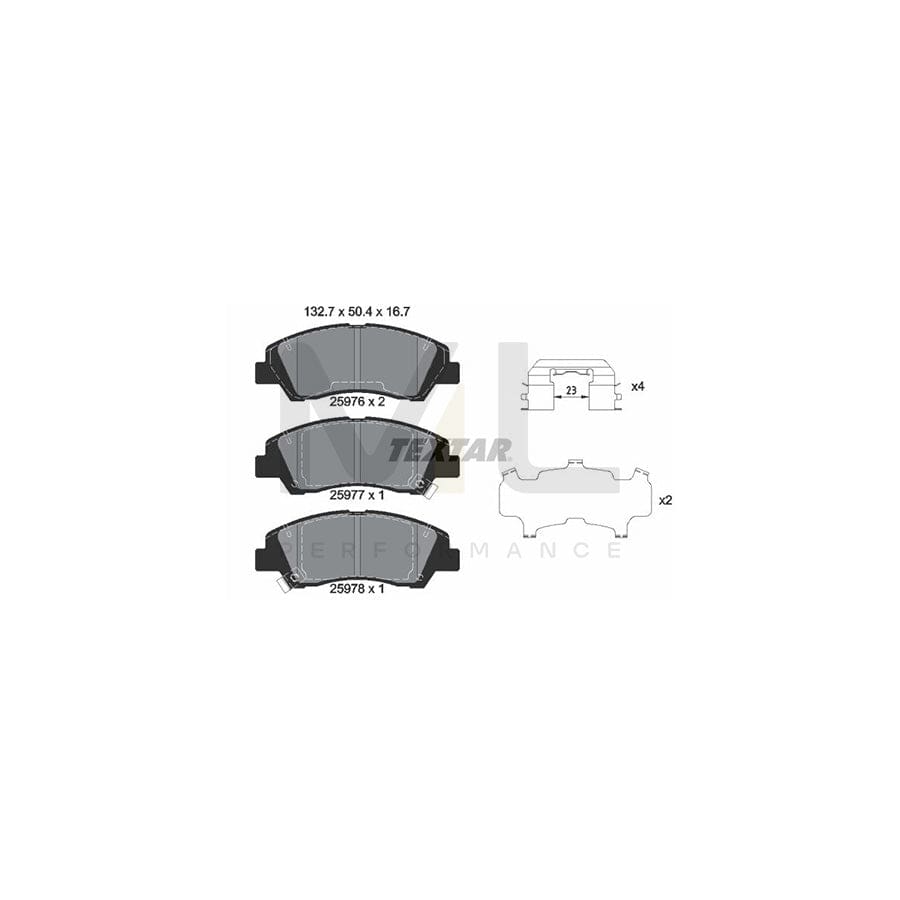 TEXTAR 2597601 Brake pad set for HYUNDAI i10 with acoustic wear warning, with accessories