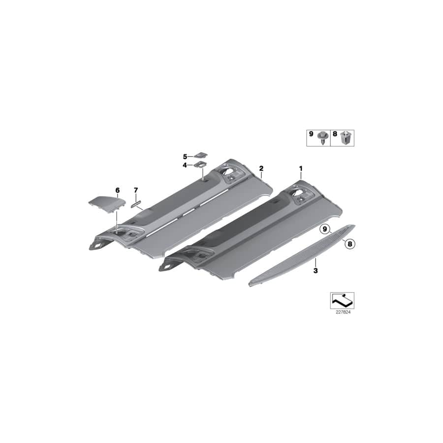 Genuine BMW 51468038144 F10 Parcel Shelf, Rear ALCANTARA (Inc. 525dX, 550iX & 535iX)