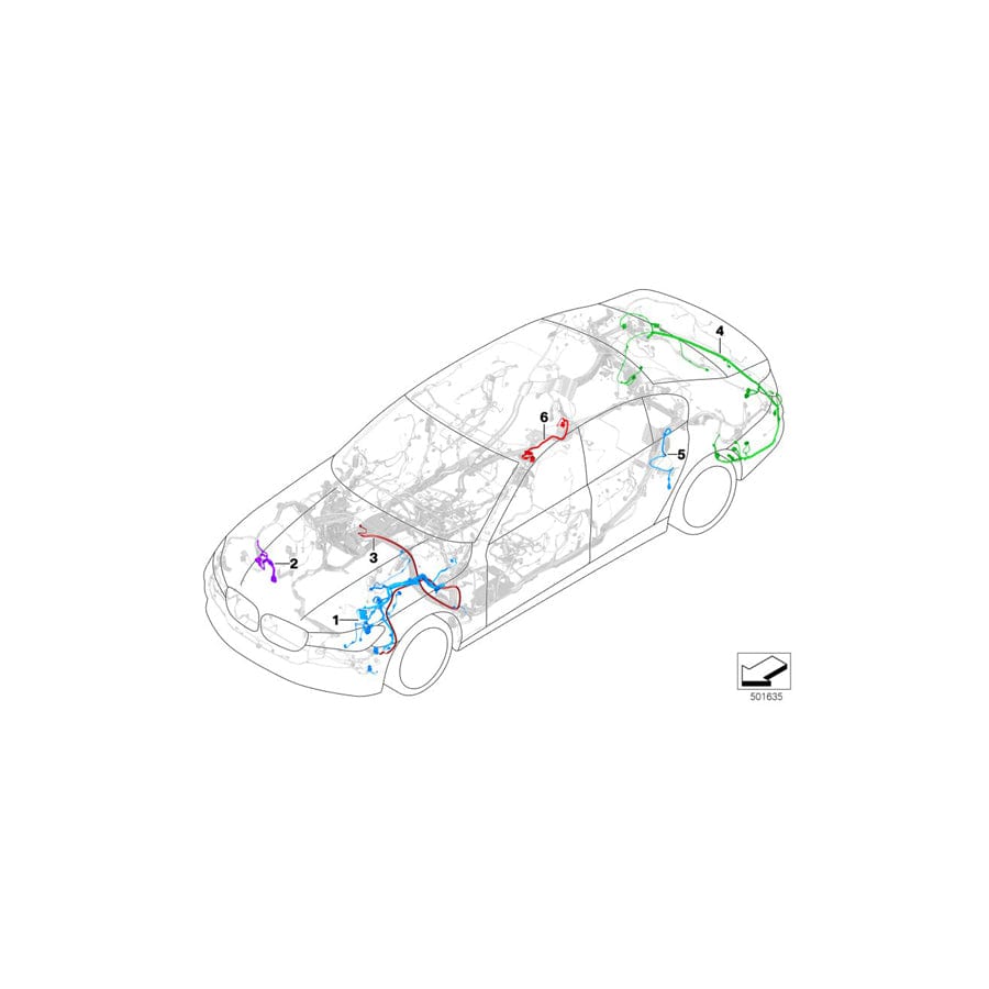 Genuine BMW 61127952191 G12 G31 G30 Front Right Repair Wiring Set (Inc. 540i, 520i & 518d)