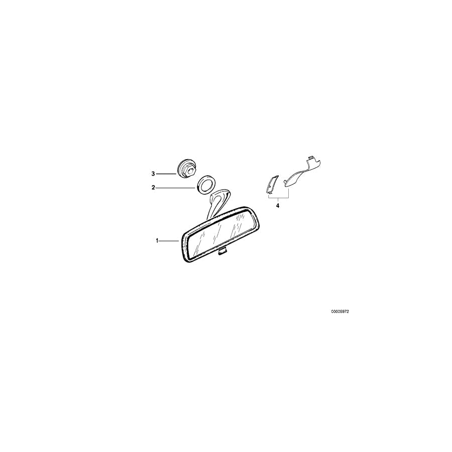 Genuine BMW 51318145530 E39 E93 Base Plate, Rear View Mirror, Interior (Inc. Z4 & 325ti)
