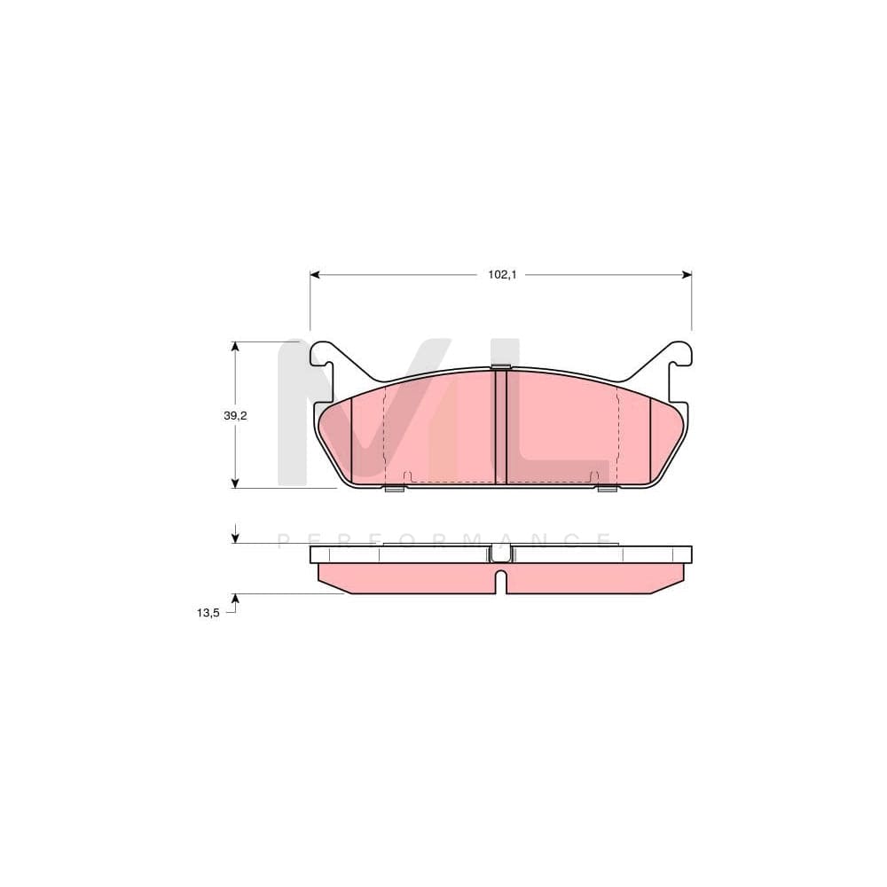 TRW Gdb887 Brake Pad Set Not Prepared For Wear Indicator