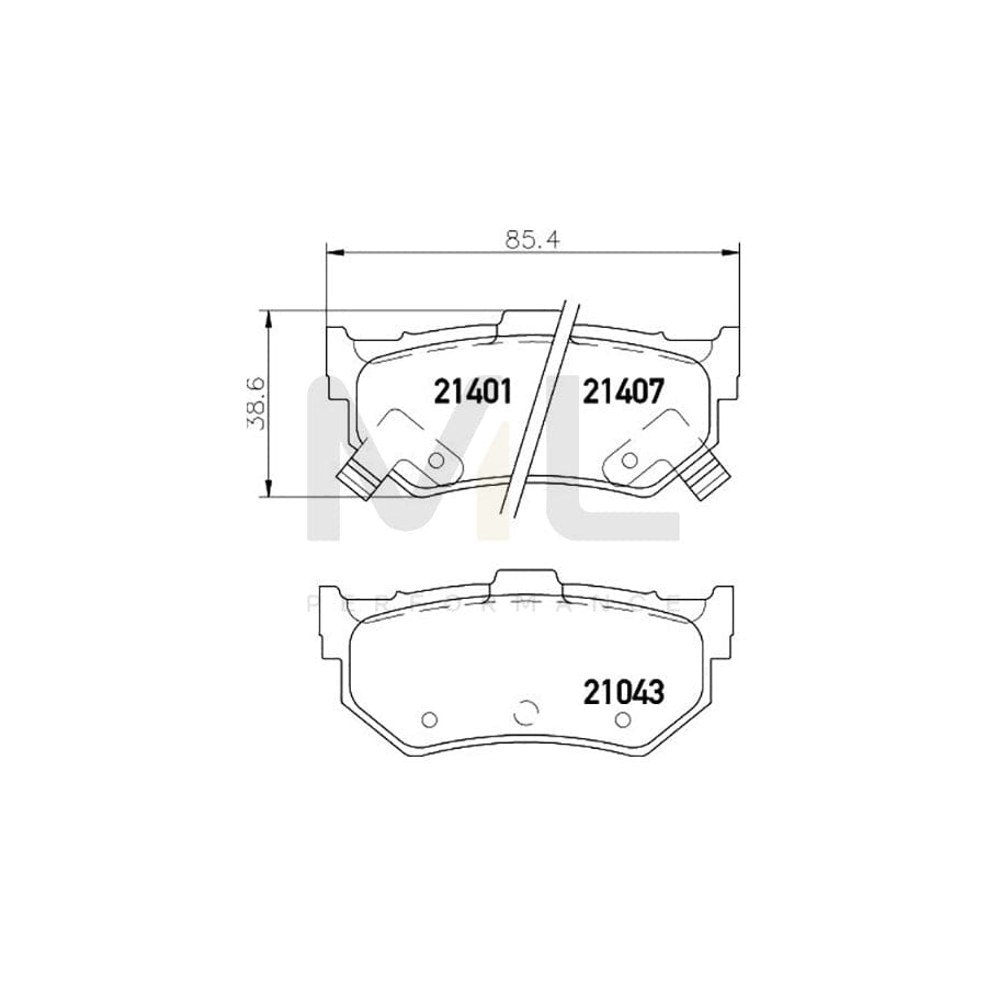 TEXTAR 2104302 Brake pad set with acoustic wear warning