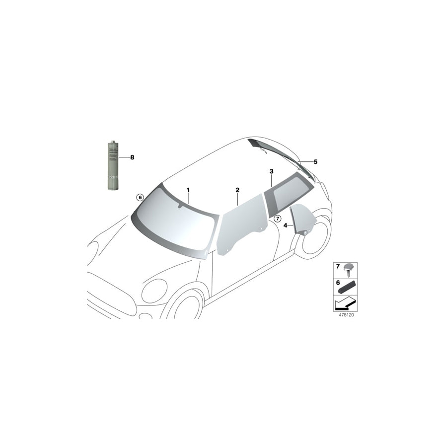 Genuine BMW 51317422806 F56 F55 Cover, Windshield, Top (Inc. Cooper S, Cooper SD & JCW)