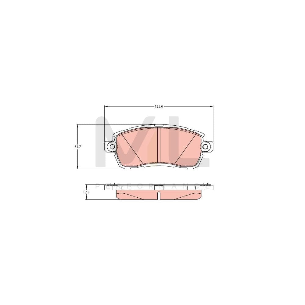 TRW Gdb2176 Brake Pad Set For Ford Ka Not Prepared For Wear Indicator
