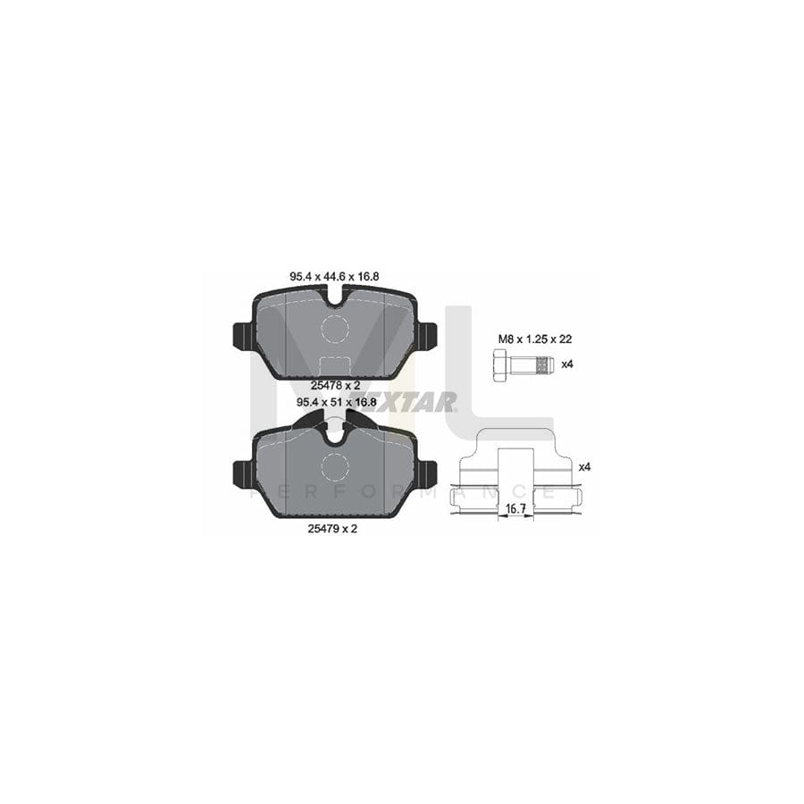 TEXTAR 2547801 Brake pad set prepared for wear indicator