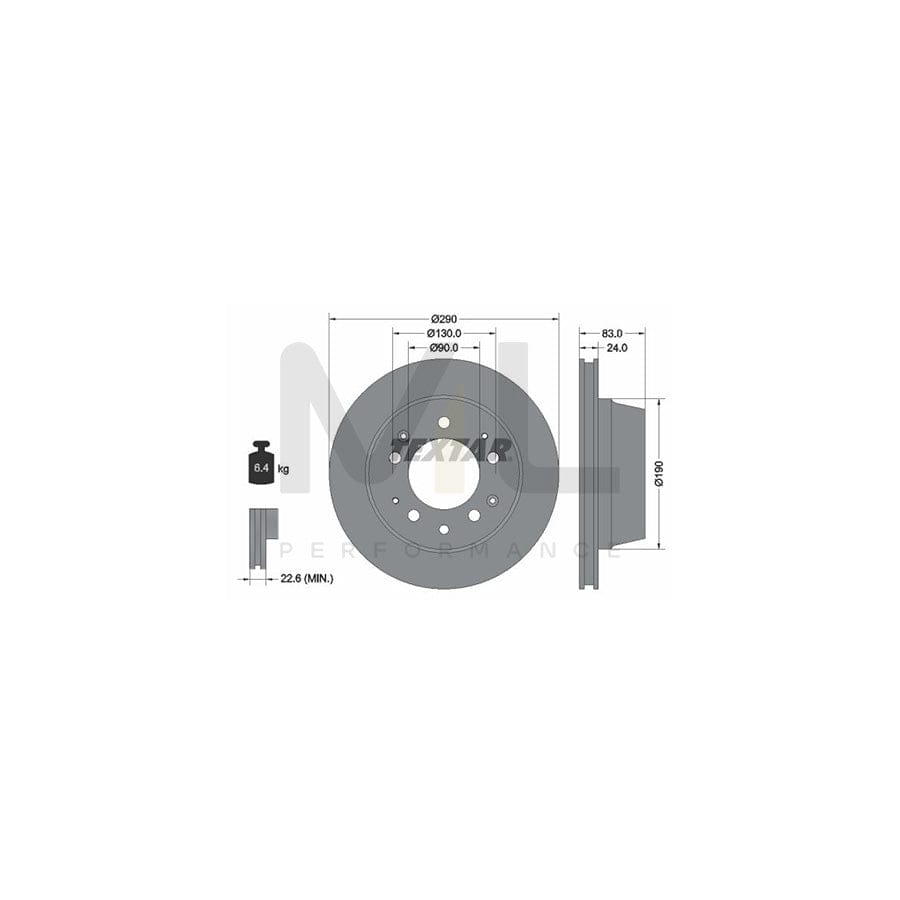 TEXTAR 92039700 Brake Disc for PORSCHE 911 Internally Vented, without wheel hub, without wheel studs - 1 piece