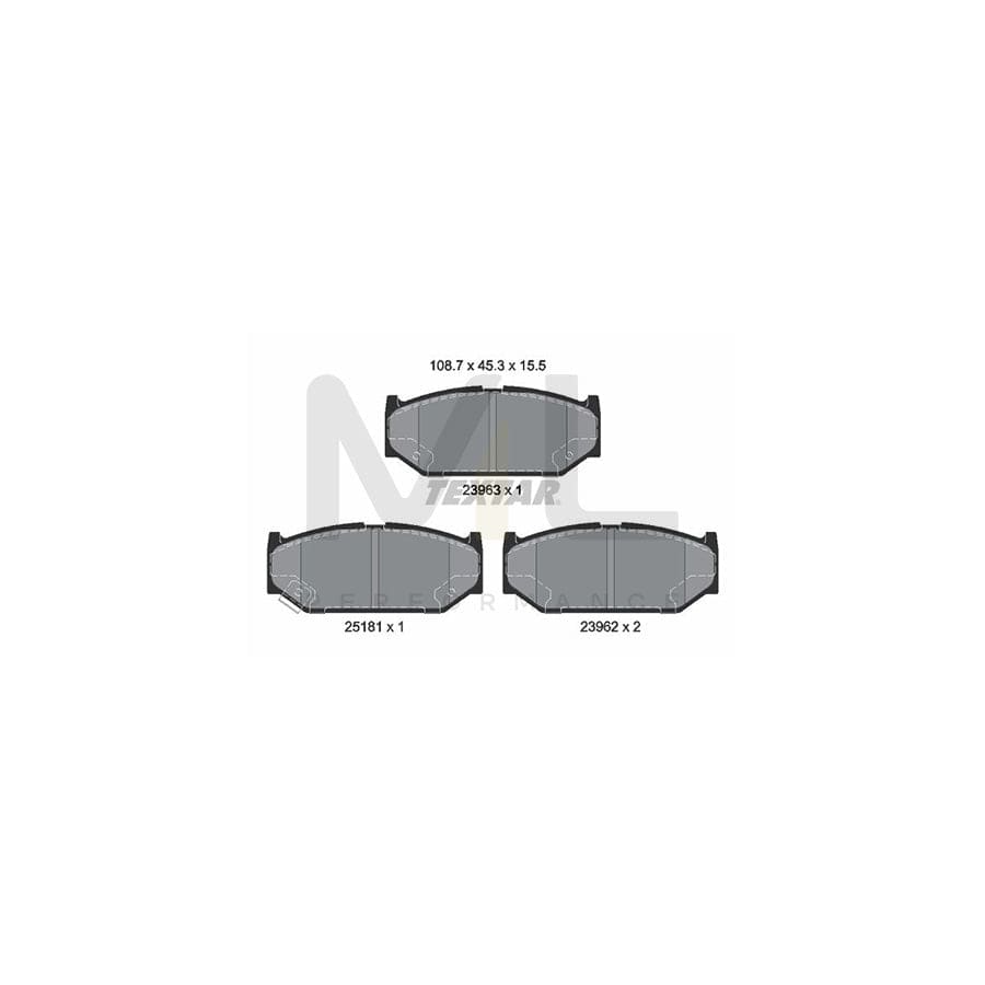 TEXTAR 2396302 Brake pad set with acoustic wear warning