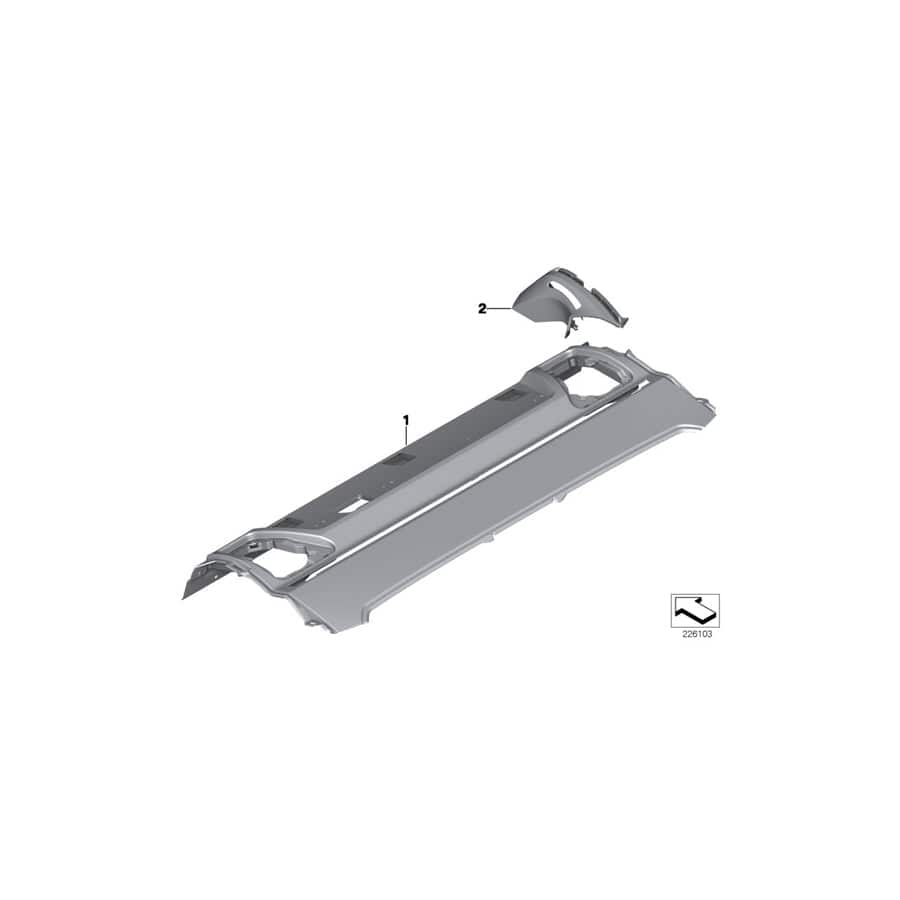 Genuine BMW 51467975755 F02 F04 Trim Cover, Belt Slot, Alcantara, Left SEIDENGRAU (Inc. 750LiX 4.0, 730Ld & 740Li)
