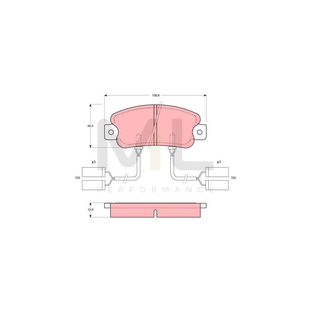 TRW Gdb901 Brake Pad Set Incl. Wear Warning Contact