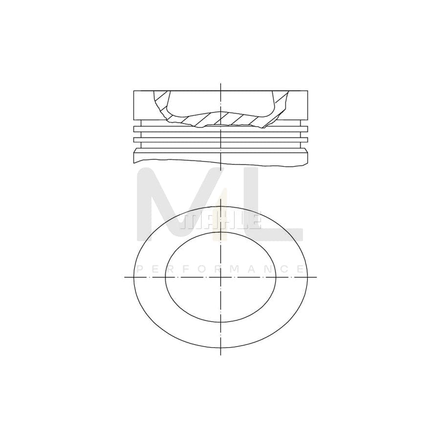 MAHLE ORIGINAL 028 PI 00137 000 Piston 81,01 mm, with cooling duct, with piston ring carrier | ML Performance Car Parts