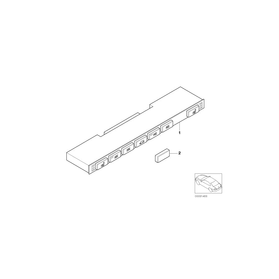Genuine BMW 61319131527 E83 Rep.Set, Center Console Contr.Panel,Dtc (Inc. X3 3.0i, X3 3.0si & X3 2.5si)