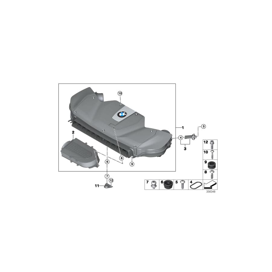 Genuine BMW 13717638564 F15 F16 Intake Muffler (Inc. X6 50iX 4.4, X6 50iX 4.0 & X5 50iX 4.0)