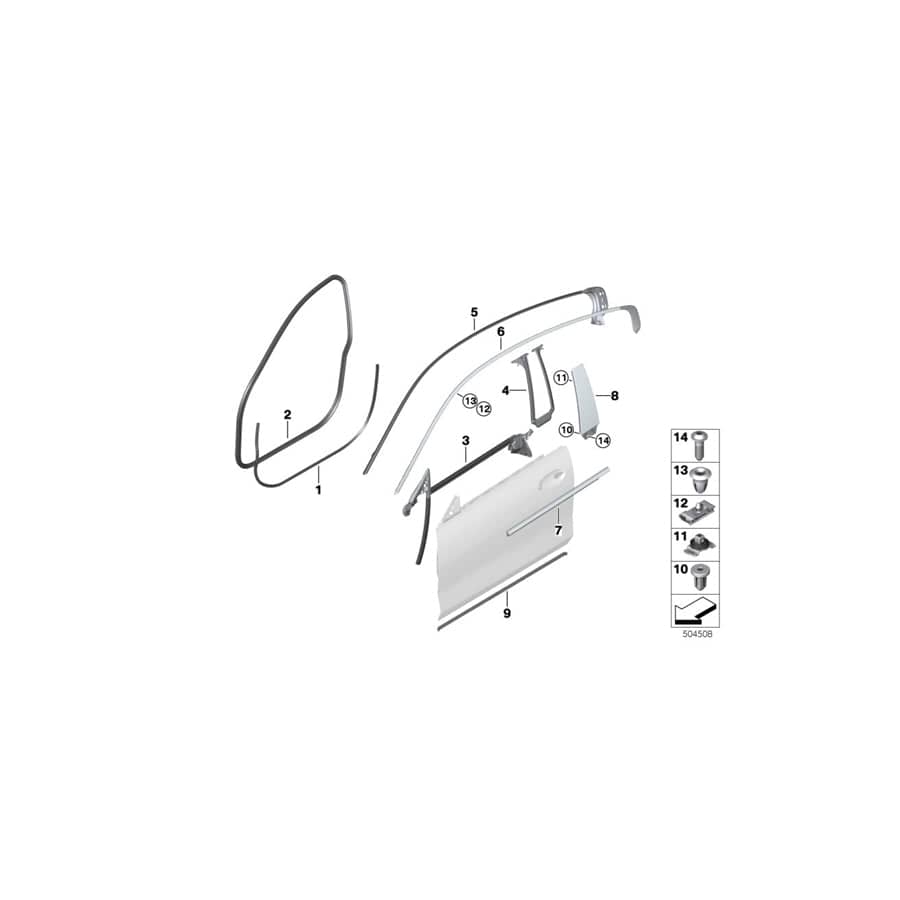 Genuine BMW 51337456037 F93 G16 Channel Cover,Exterior,Door, Front Left GLANZSCHWARZ (Inc. 840i, M8 & M850iX)