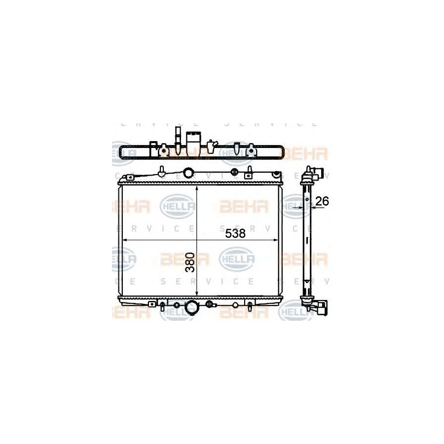 Hella 8MK 376 767-061 Engine Radiator For Citro?n C5