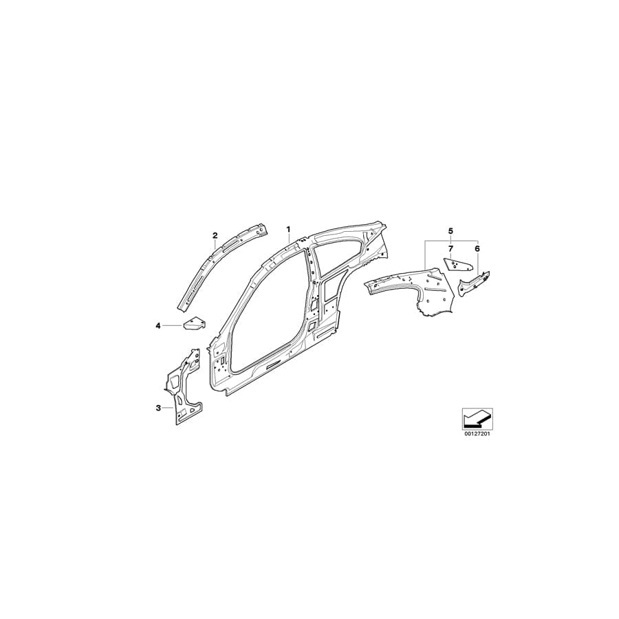 Genuine BMW 41217120034 E63 Tension Band Column C, Right (Inc. 630i, 635d & M6)