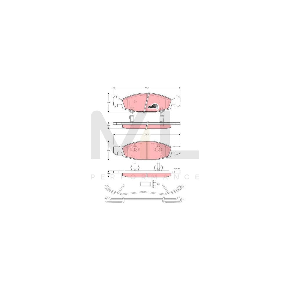 TRW Cotec Gdb4120 Brake Pad Set Incl. Wear Warning Contact