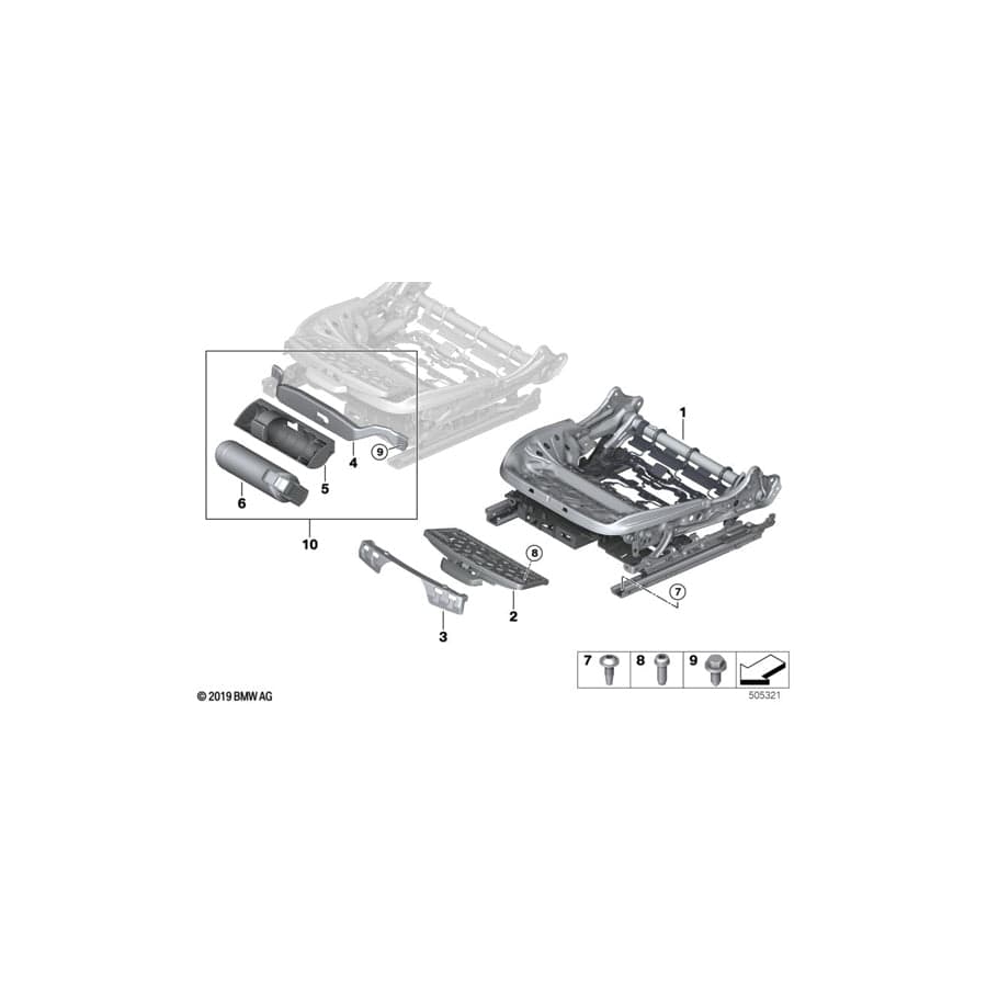 Genuine BMW 52107421858 F92 G14 F91 Seat Mechanism Right (Inc. M8, M850iX & 840dX)