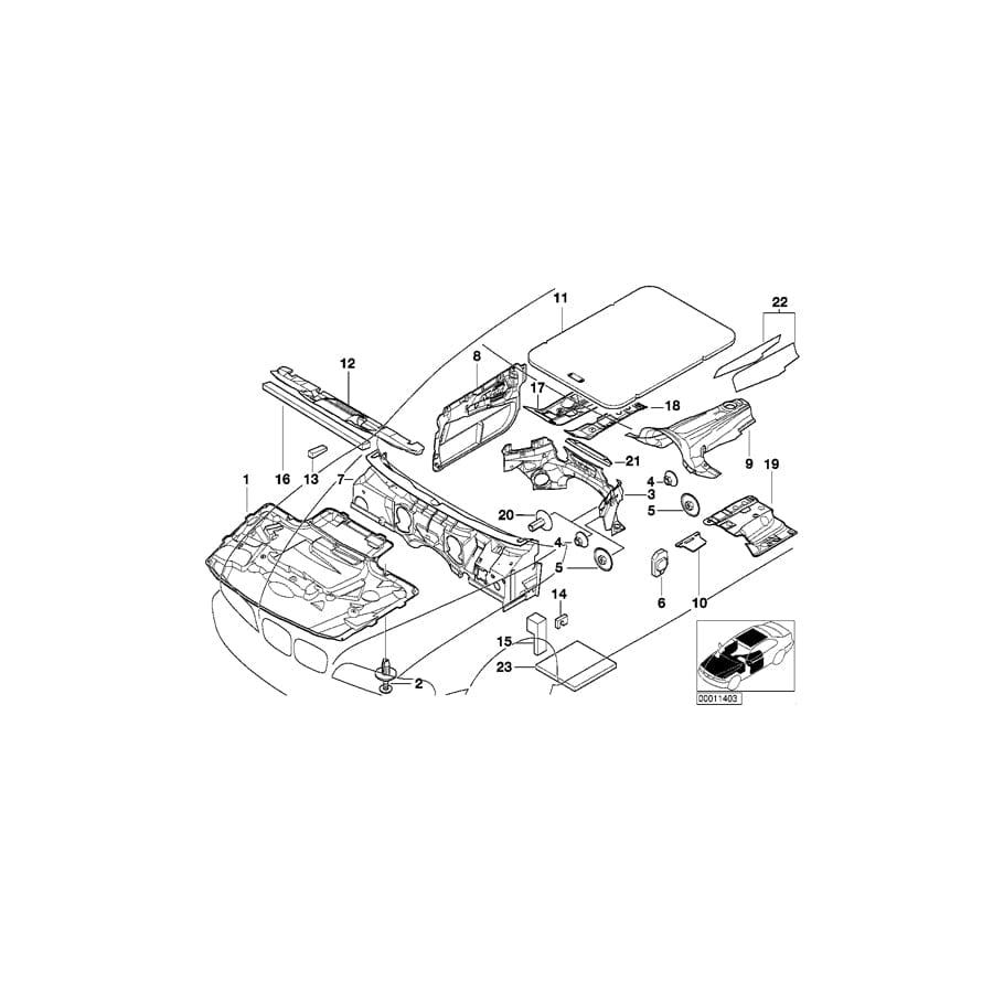 Genuine BMW 51488170211 E39 Sound Insulating Door Front Left (Inc. 525d, 520i & 535i)