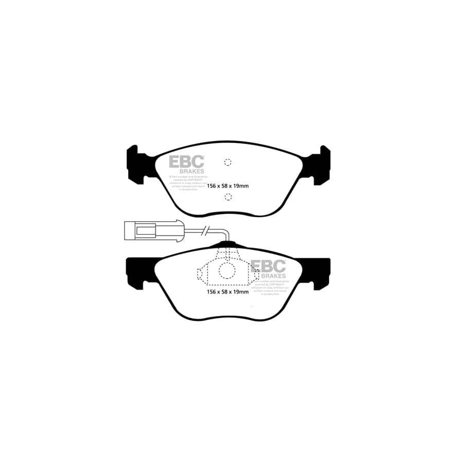 EBC PD08KF019 Alfa Romeo Yellowstuff Front Brake Pad & USR Disc Kit - Girling/TRW Caliper (Inc. GTV & Spider) 2 | ML Performance UK Car Parts