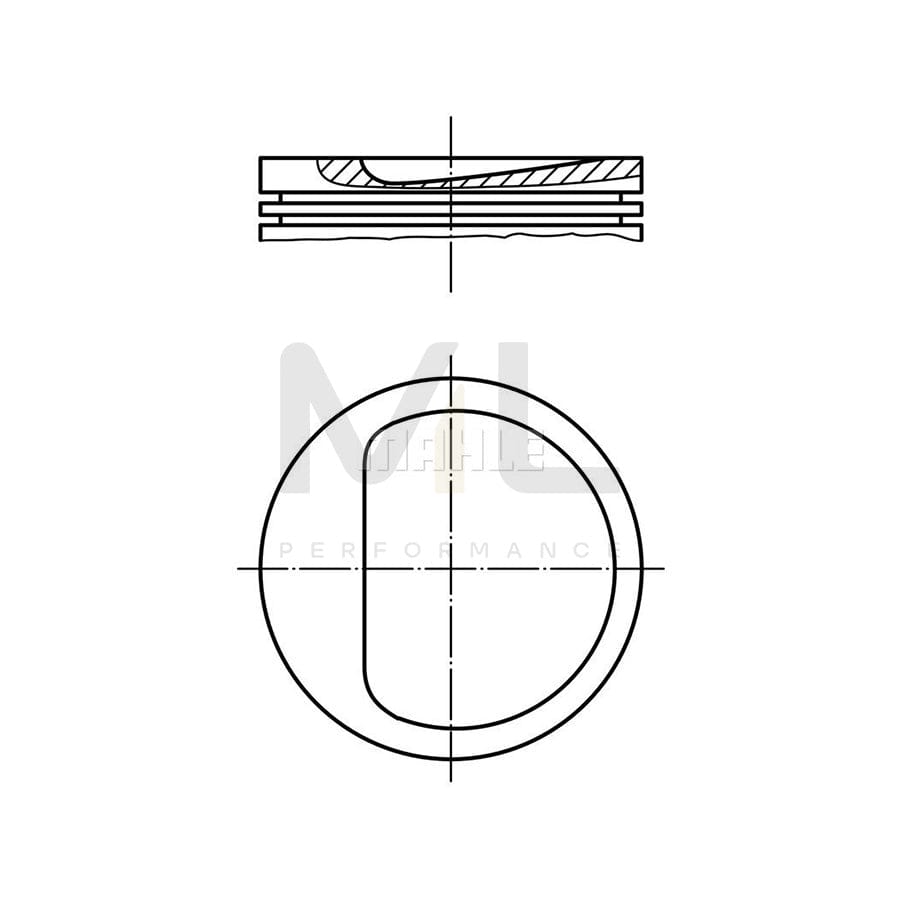 MAHLE ORIGINAL 039 48 00 Piston 94,0 mm, with piston rings, without cooling duct | ML Performance Car Parts