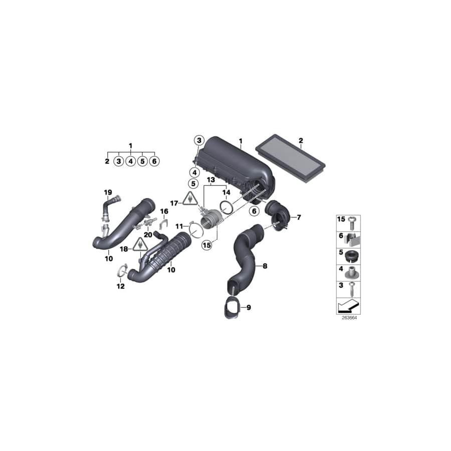 Genuine BMW Mini 13717607777 Intake Muffler (Inc. Cooper S, Cooper S ALL4 & JCW ALL4)