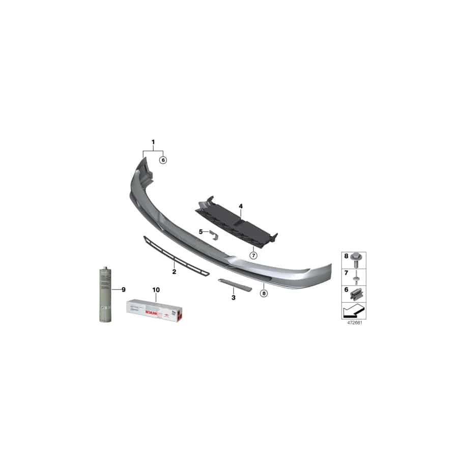 Genuine BMW 51117992039 G12 Insert For Front Spoiler ALPINA (Inc. ALPINA B7)