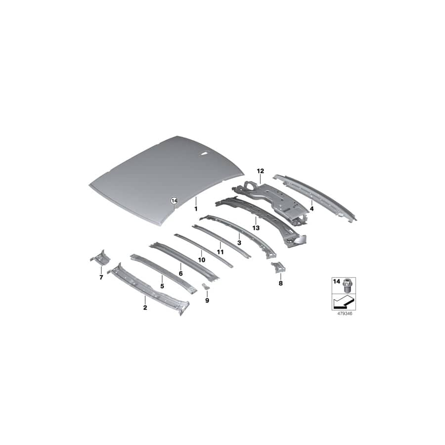 Genuine BMW 41007431659 F90 G30 Rear Window Frame Bottom Part (Inc. 530d, 518d & 530e)