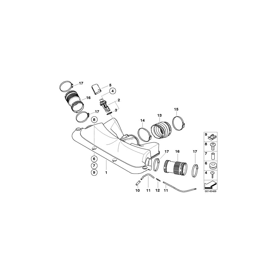 Genuine BMW 13717544098 E65 E66 Connection Piece (Inc. 750i & 750Li)