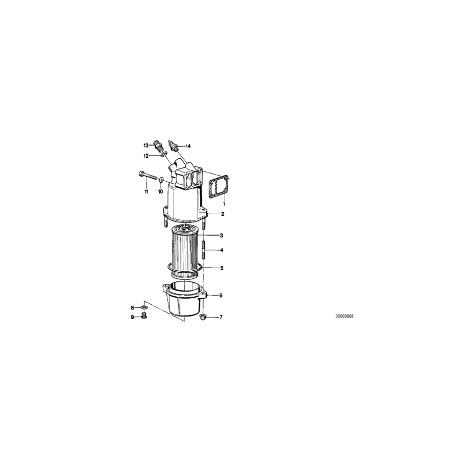 Genuine BMW 11422241141 E30 E28 Oil Filter Housing PUROLATOR (Inc. 524d, 524td & 324td)