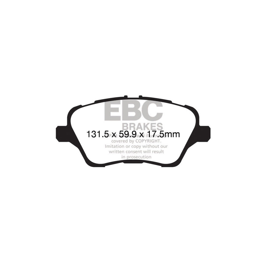EBC PD05KF1294 Ford Fiesta Orangestuff Front Brake Pad & Plain Disc Kit - ATE Caliper 2 | ML Performance UK Car Parts