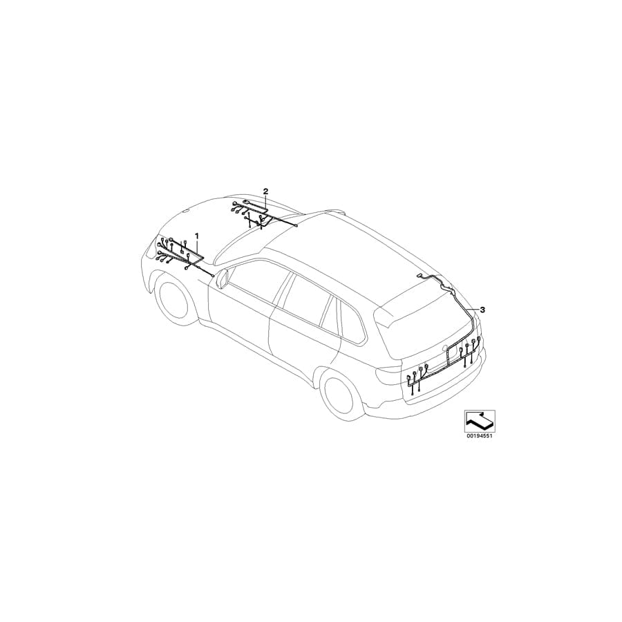 Genuine BMW 61128710253 E70 Front Right Repair Wiring Set (Inc. X5)