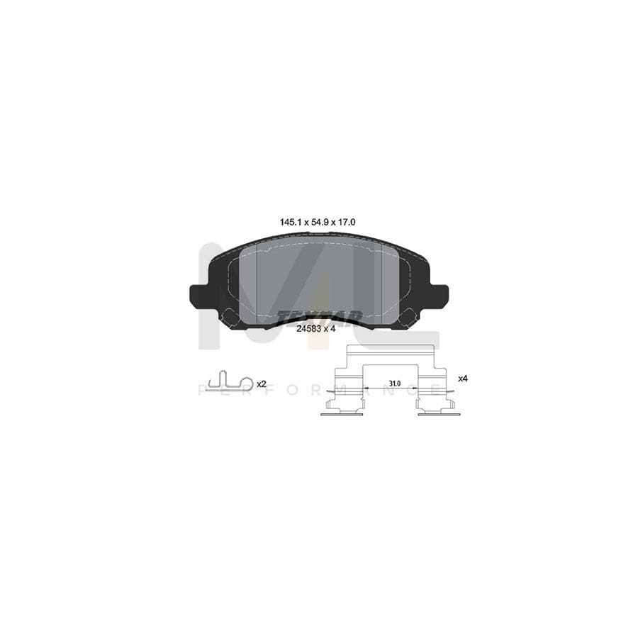 TEXTAR 2458301 Brake pad set with acoustic wear warning