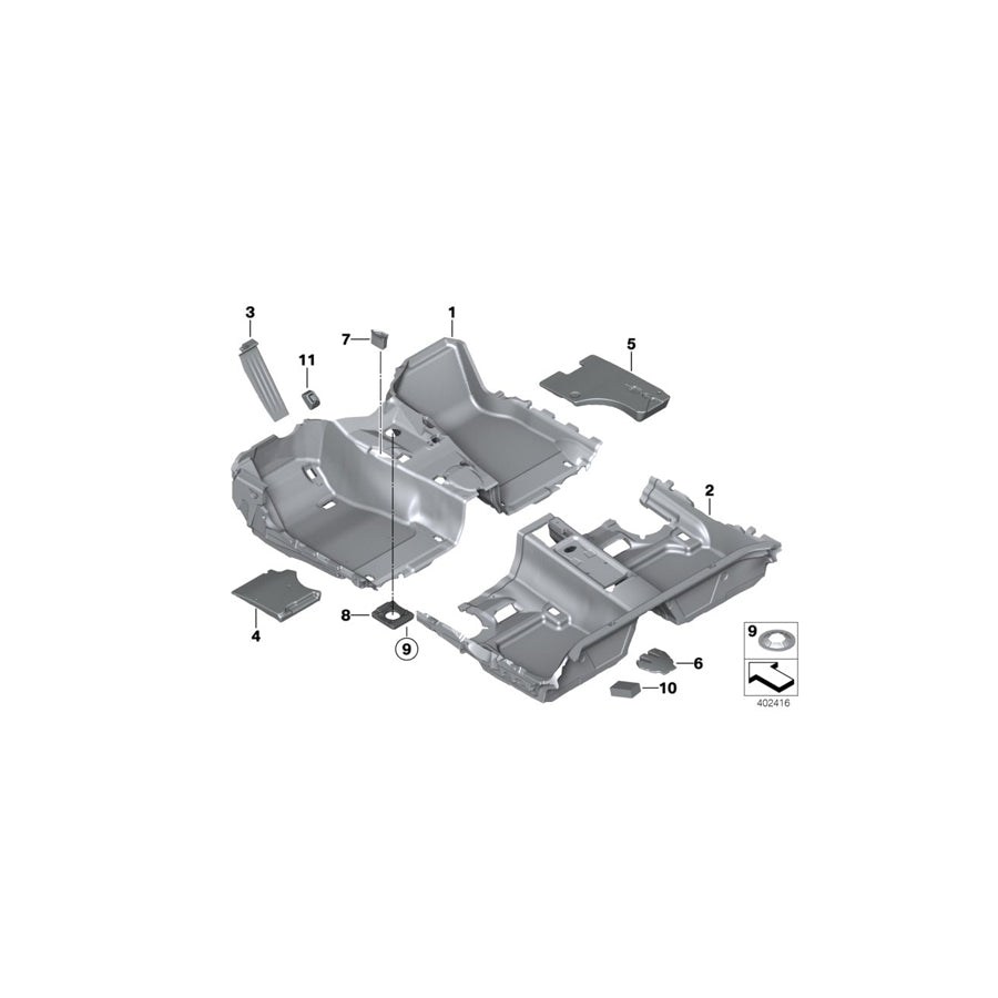 Genuine BMW 51477286641 F30 F31 Floor Trim Cover, Front VENETOBEIGE (Inc. 335dX, 330iX & 328dX)