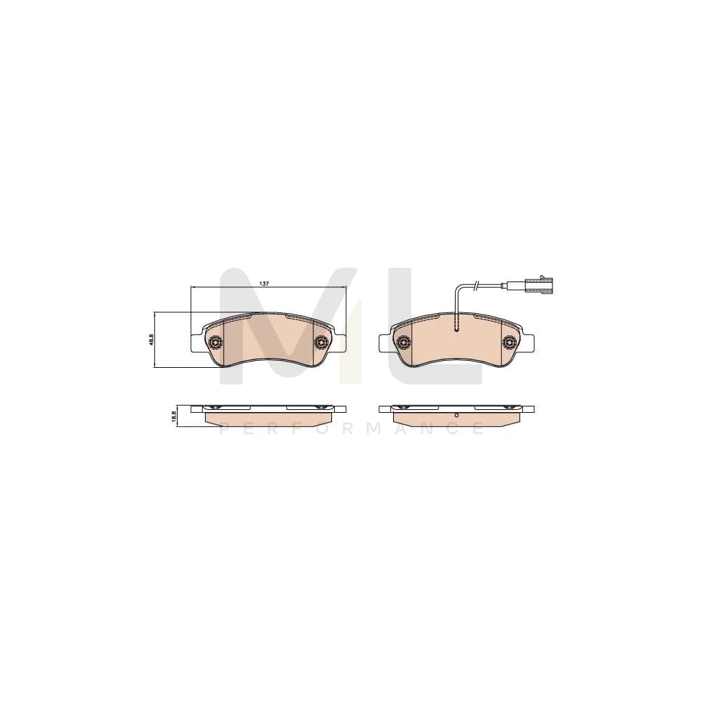 TRW Gdb2068 Brake Pad Set Incl. Wear Warning Contact