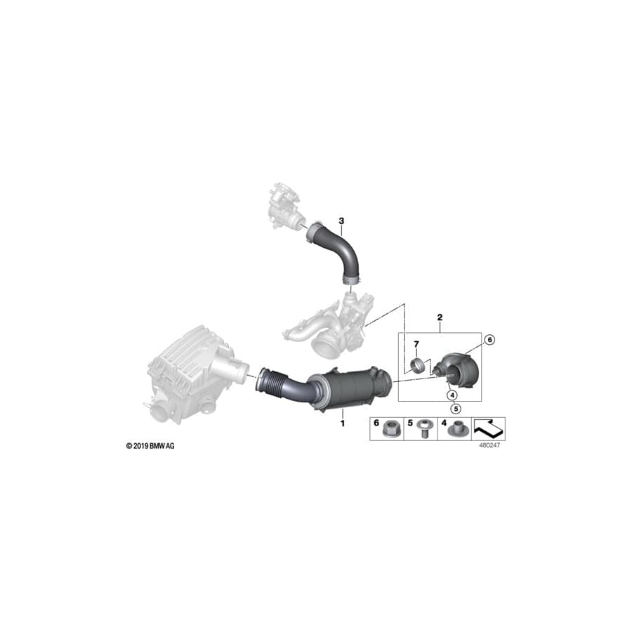 Genuine BMW 13717540689 I15 Clean Air Pipe, Lower (Inc. i8)
