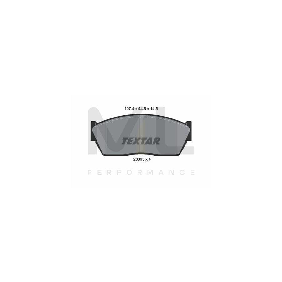TEXTAR 2089501 Brake pad set not prepared for wear indicator