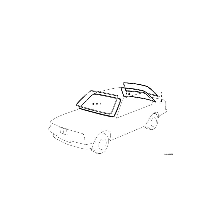 Genuine BMW 51311903889 E21 Weatherstrip (Inc. 318, 318i & 323i)