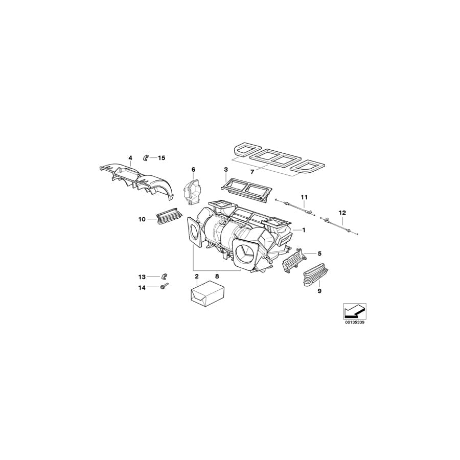 Genuine BMW 64118363784 E39 Air Channel (Inc. 540iP, M5 & 528i)