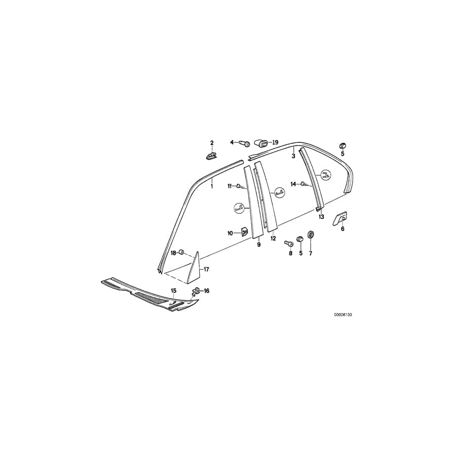 Genuine BMW 51138102952 E34 Grommet 15X4,7 (Inc. 530i)
