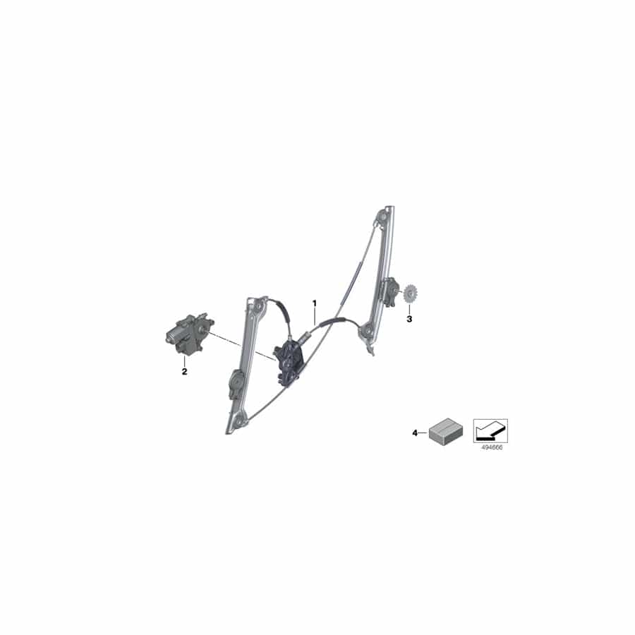 Genuine BMW 51339482279 G29 Window Lifter Without Motor,Front Left (Inc. Z4)