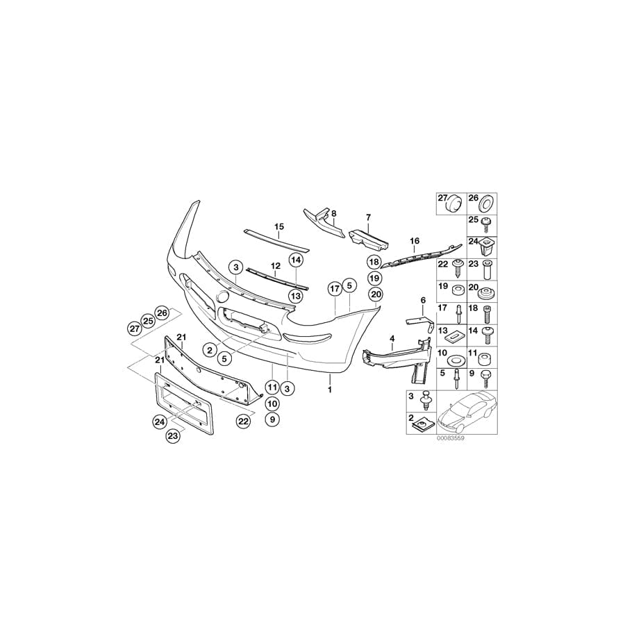 Genuine BMW 51118231955 E52 Licence Plate Base (Inc. Z8)