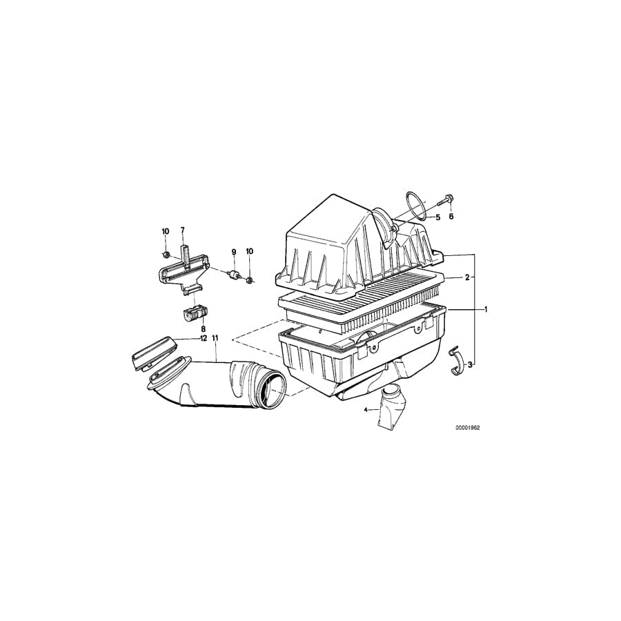 Genuine BMW 13711718450 E32 Intake Muffler Left With Cyclon (Inc. 750i, 750iL & 750iLS)