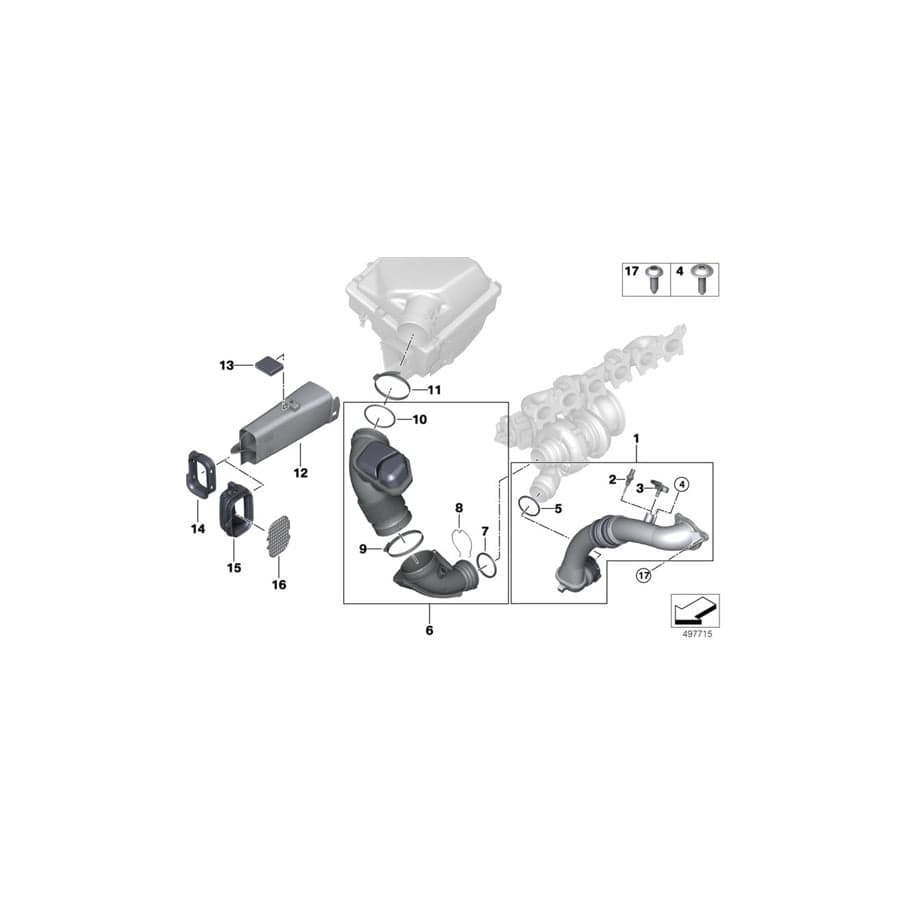 Genuine BMW 13718601681 F33 F36 F21 Filtered Air Pipe With Resonator (Inc. 430iX, 420i & 330i)