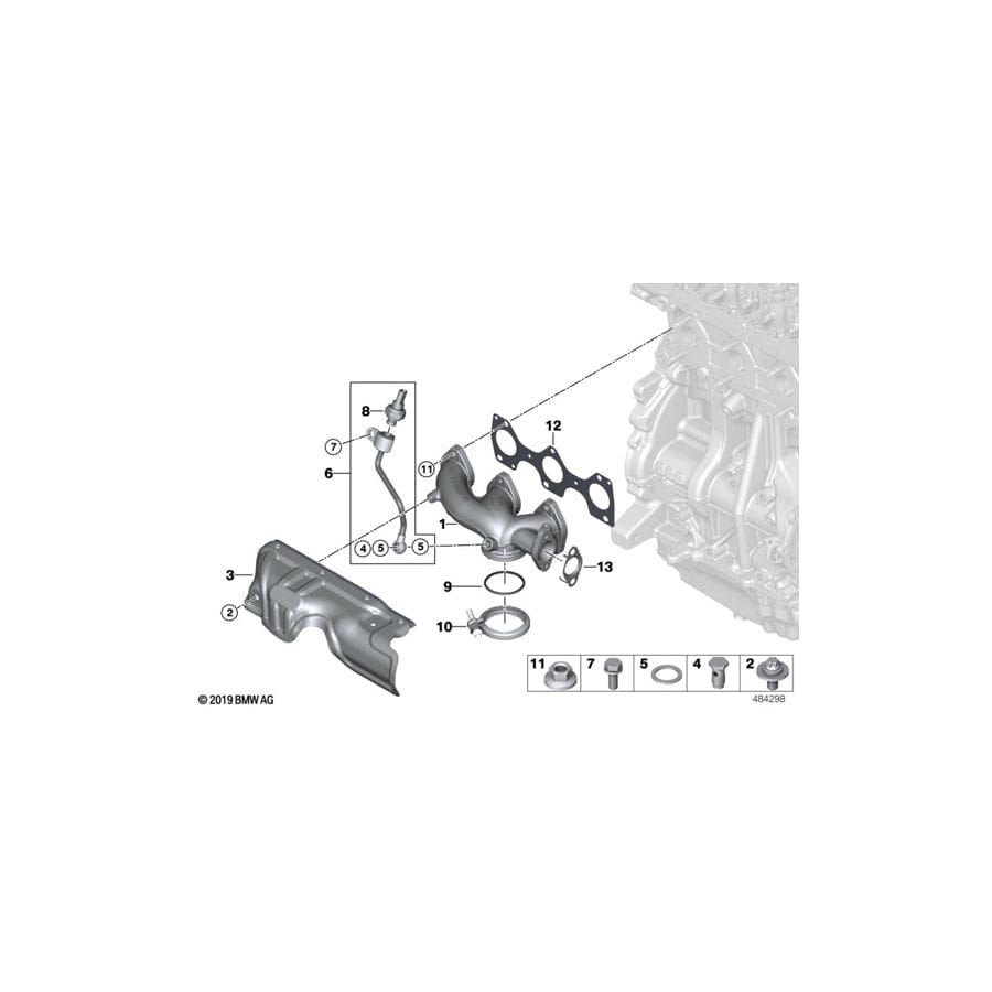 Genuine BMW 11628511758 F46 Gasket Steel (Inc. X1 16d, One D & 116d ed)