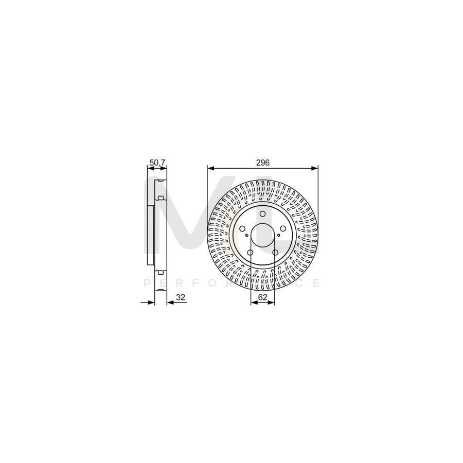 BOSCH 0 986 479 T38 Brake Disc Vented, Oiled | ML Performance Car Parts