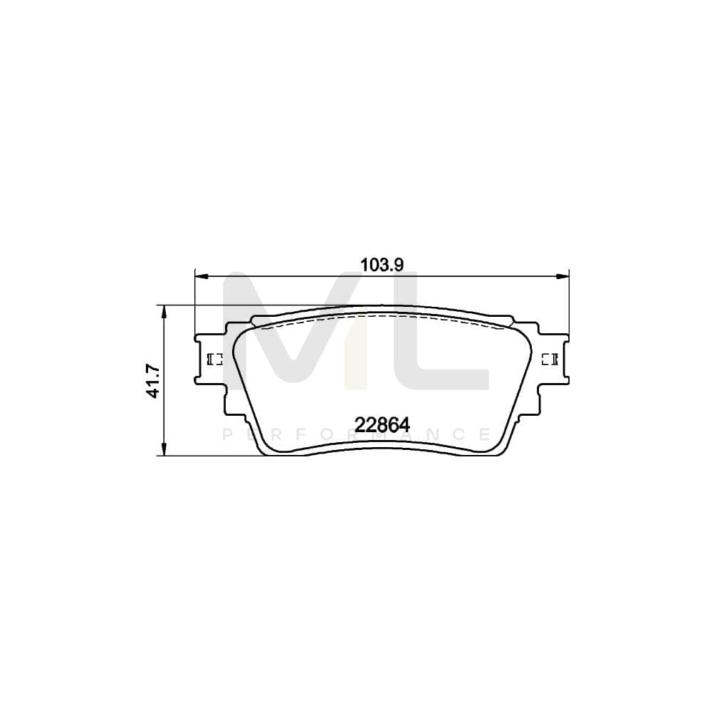 Hella 8DB 355 040-501 Brake Pad Set Not Prepared For Wear Indicator, With Accessories | ML Performance Car Parts