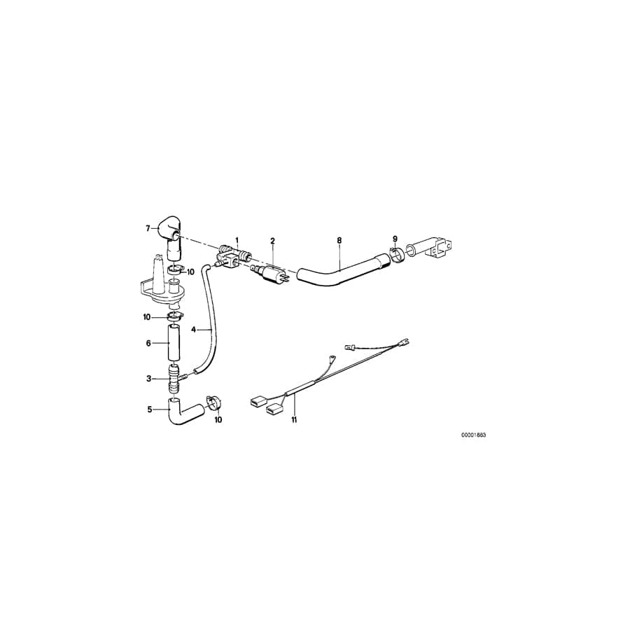 Genuine BMW 64511286809 E21 E30 E12 T-Connector (Inc. 320i, 518i & 323i)